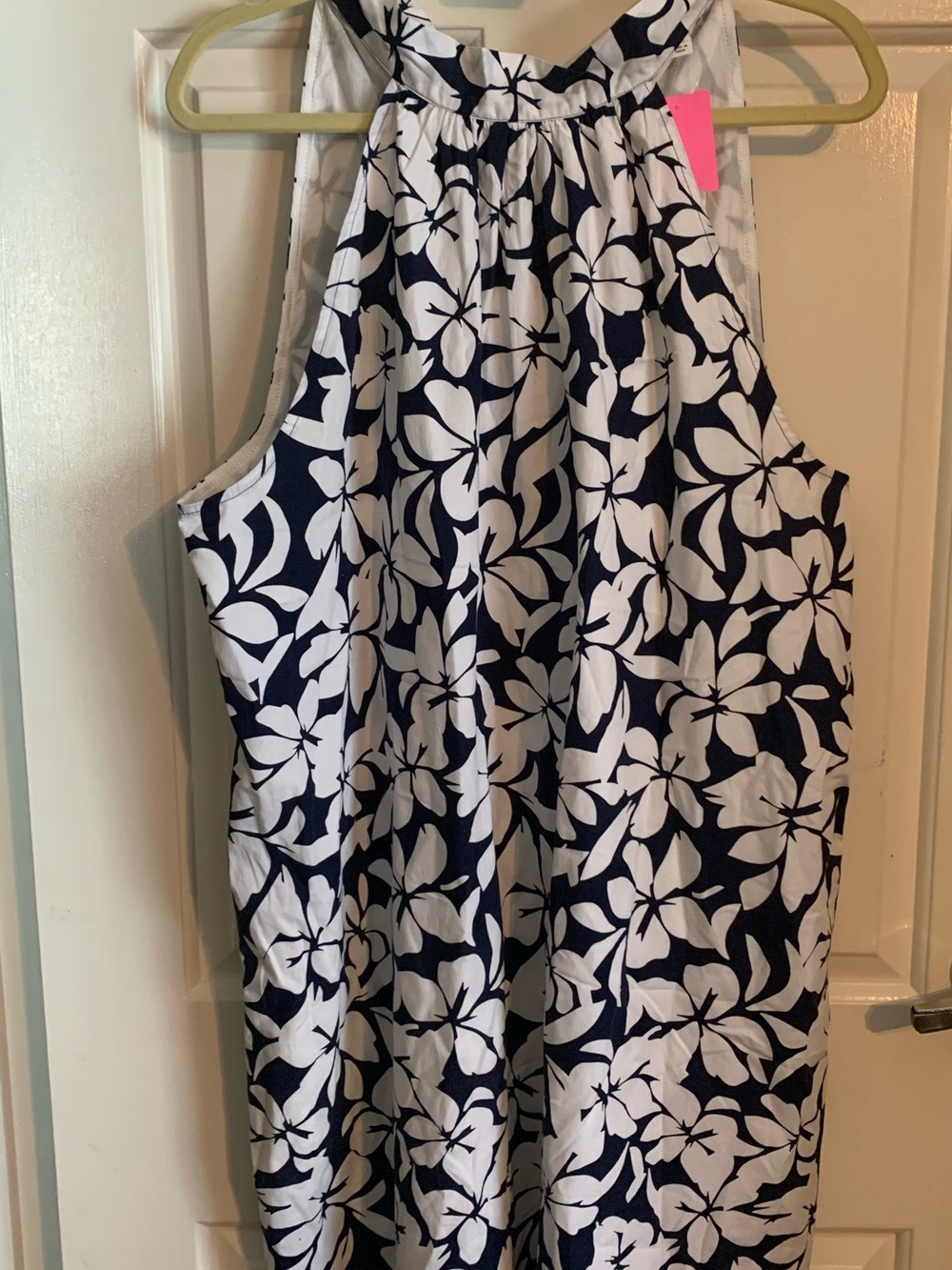 J. Crew White Halter Dress with Navy Floral Detailing NWT - Picture 4 of 11